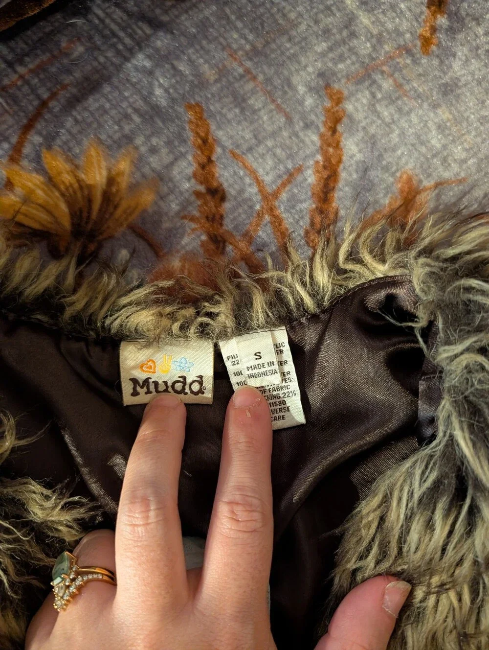 Vintage Mudd Girls Faux Fur Vest in Brown Small